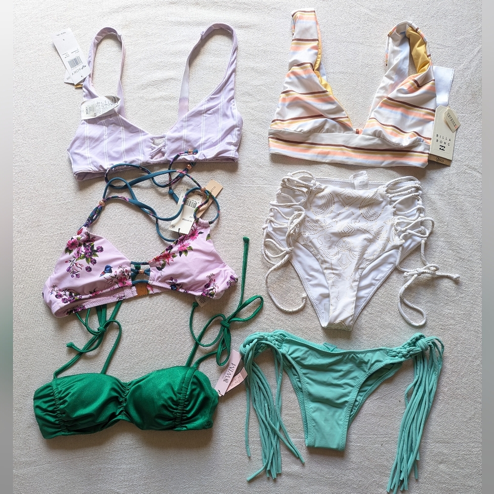 Bikini Sets Bundle Xs-small Swimwear Tops Bottoms Billabong Roxy Reversible
